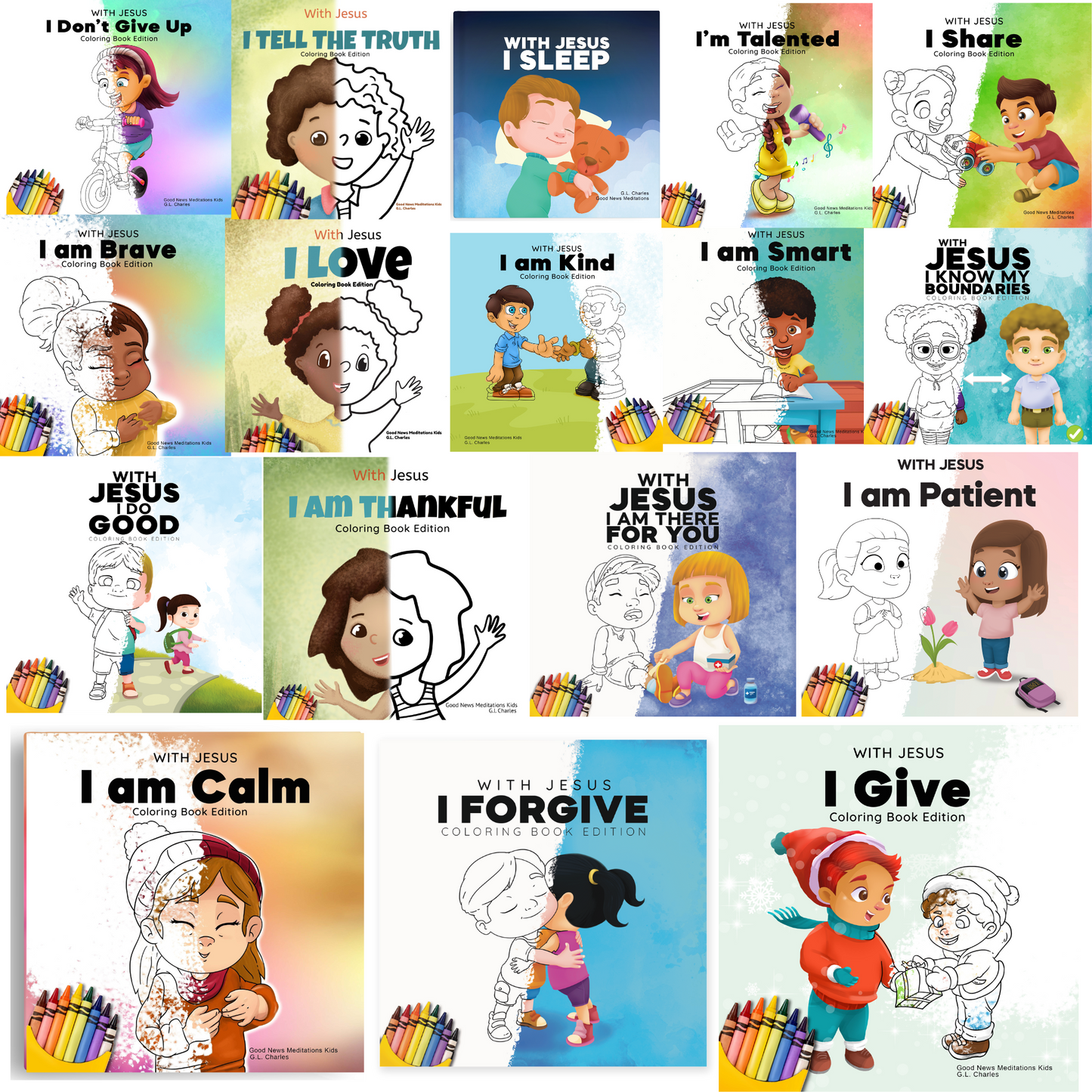 Digital Coloring Books Bundle (17 coloring books) - Print Ready - Digital Product - With Jesus Series - With Text - Instant Download